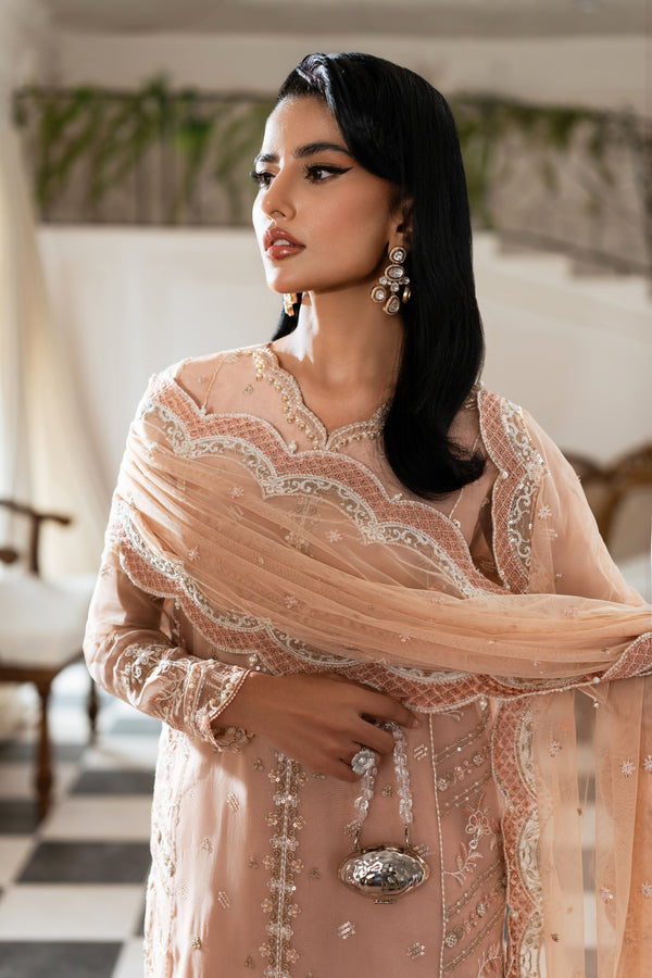 Azzal | Mishri Formals | Adah M Powder Peach Organza