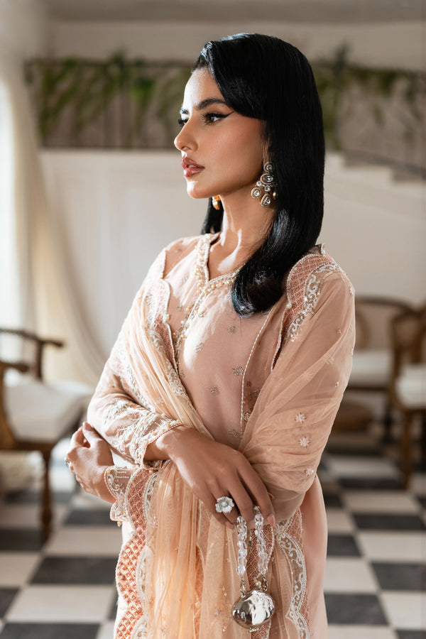 Azzal | Mishri Formals | Adah L Powder Peach Organza