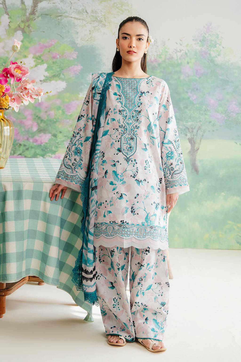 Afrozeh | The Floral Charm | Cashmere - Pakistani Designer Dress - by Afrozeh | Type: Luxury - 100% Original at Saira Sultan