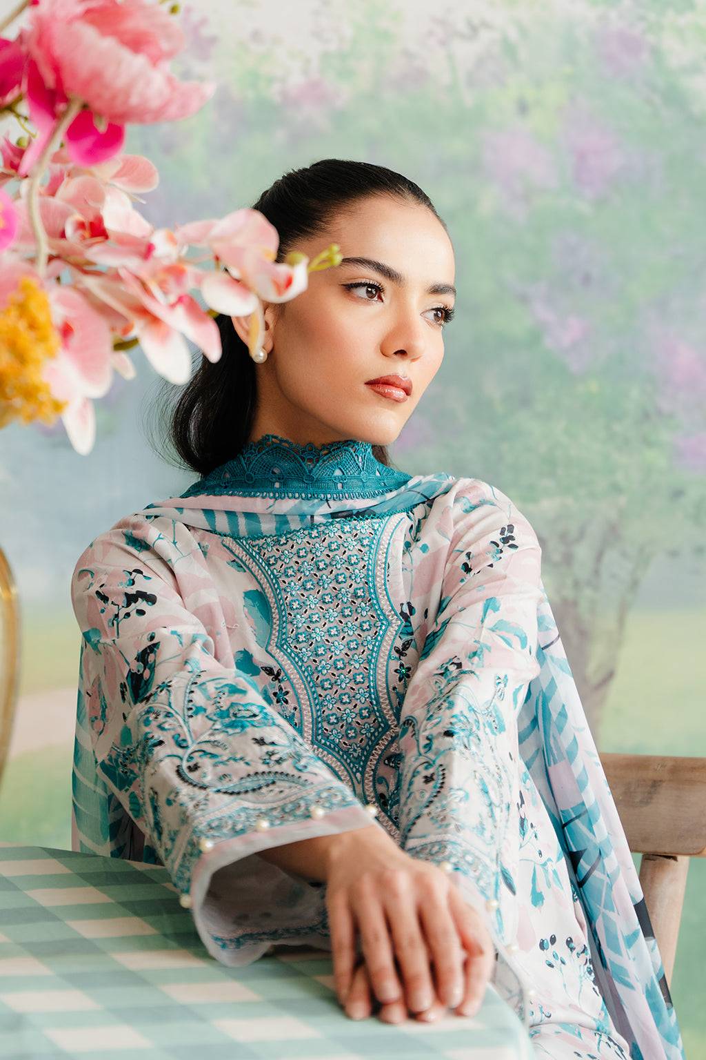 Afrozeh | The Floral Charm | Cashmere - Pakistani Designer Dress - by Afrozeh | Type: Luxury - 100% Original at Saira Sultan