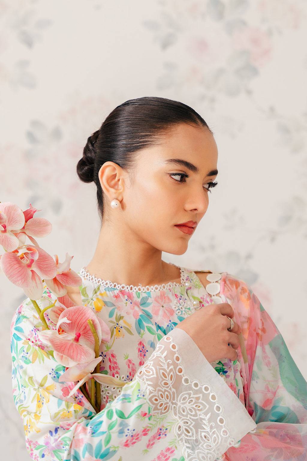 Afrozeh | The Floral Charm | Vanilla - Pakistani Designer Dress - by Afrozeh | Type: Luxury - 100% Original at Saira Sultan