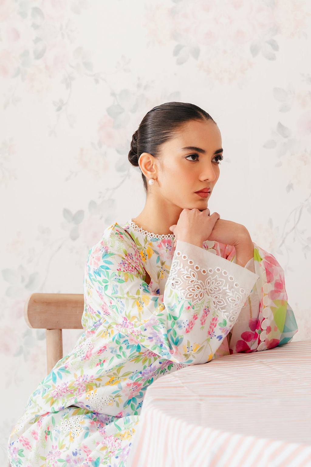 Afrozeh | The Floral Charm | Vanilla - Pakistani Designer Dress - by Afrozeh | Type: Luxury - 100% Original at Saira Sultan