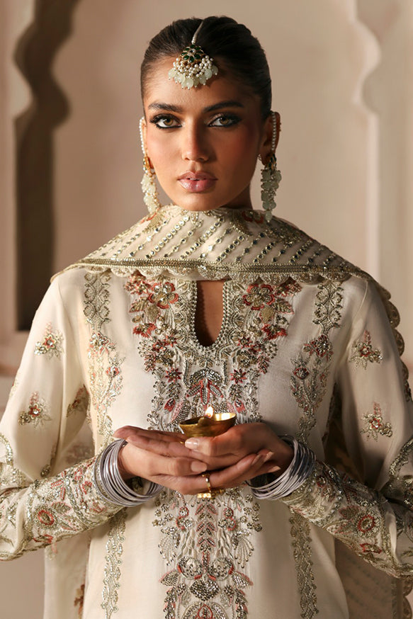 Afrozeh | Divani Silk Edit 25 | Arjumand L Ivory Raw Silk