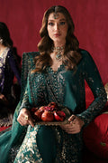 Afrozeh | Divani Silk Edit 25 | Shahnisa L Emerald Green Raw Silk