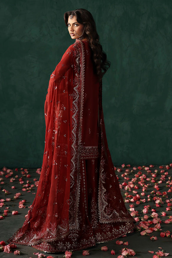 Afrozeh | Divani Silk Edit 25 | Tajdaar L Haute Red Raw Silk