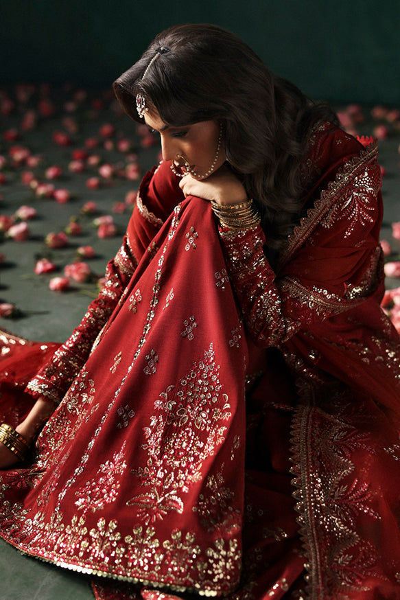 Afrozeh | Divani Silk Edit 25 | Tajdaar XL Haute Red Raw Silk