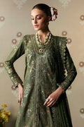 Afrozeh | Divani Silk Edit 25 | Zeba L Deep Olive Green Silk