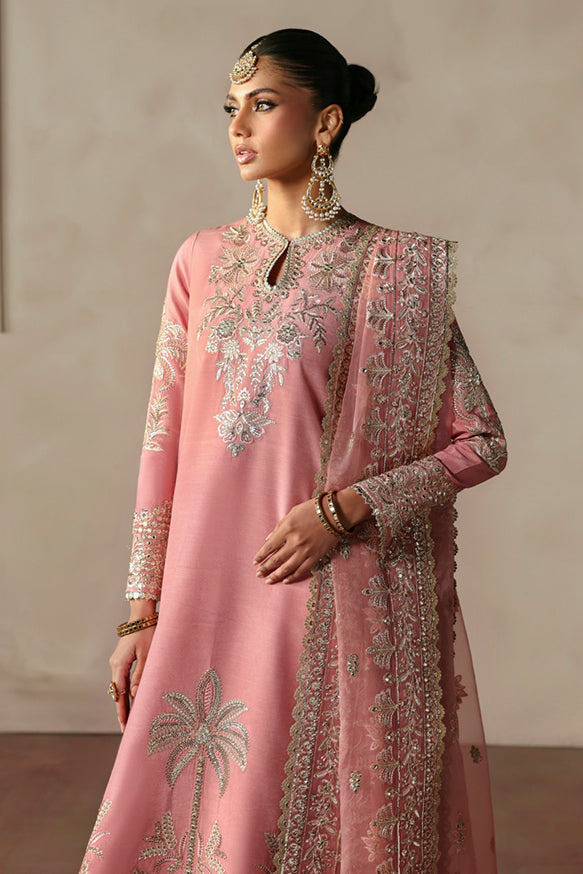 Afrozeh | Divani Silk Edit 25 | Gulrukh M Powder Pink Raw Silk