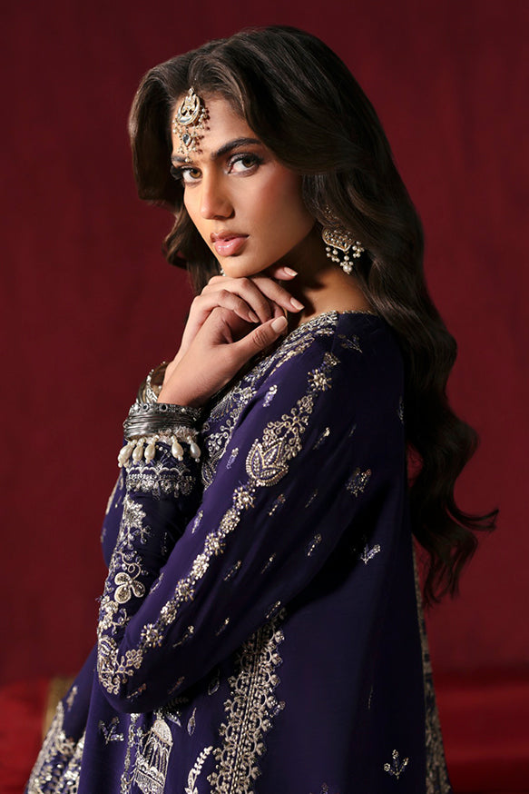 Afrozeh | Divani Silk Edit 25 | Kaneez M Deep Purple Raw Silk