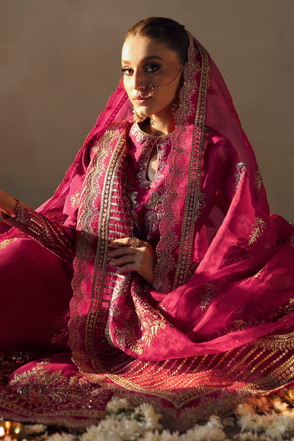 Afrozeh | Divani Silk Edit 25 | Shabana L Candy Pink Raw Silk