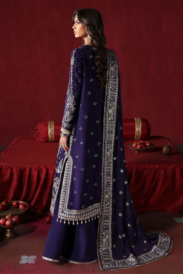Afrozeh | Divani Silk Edit 25 | Kaneez XS Deep Purple Raw Silk