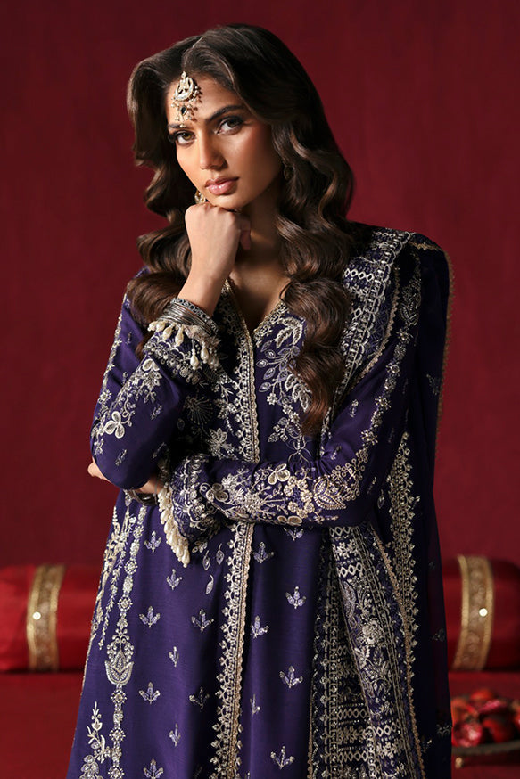 Afrozeh | Divani Silk Edit 25 | Kaneez L Deep Purple Raw Silk