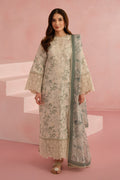 Afrozeh | Floral Charm 25 | Kylon XS Beige Lawn