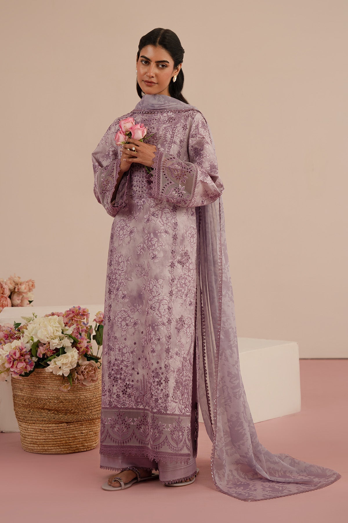 Afrozeh | Floral Charm 25 | Bellerose XL Lilac Lawn