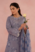 Afrozeh | Floral Charm 25 | Columbine M Steel Gray Hue Lawn