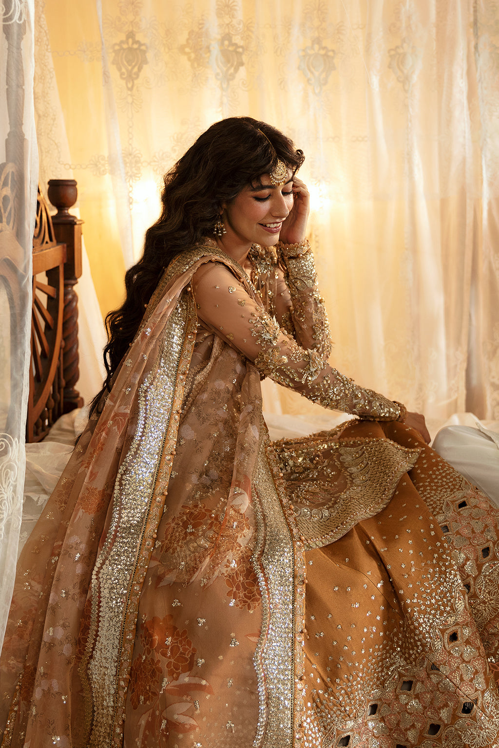 Afrozeh | Hayat Wedding Formals 24 | Nooray Custom Size Golden Organza