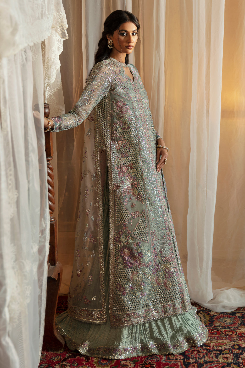 Afrozeh | Hayat Wedding Formals 24 | Tara M Crystal Grey Organza