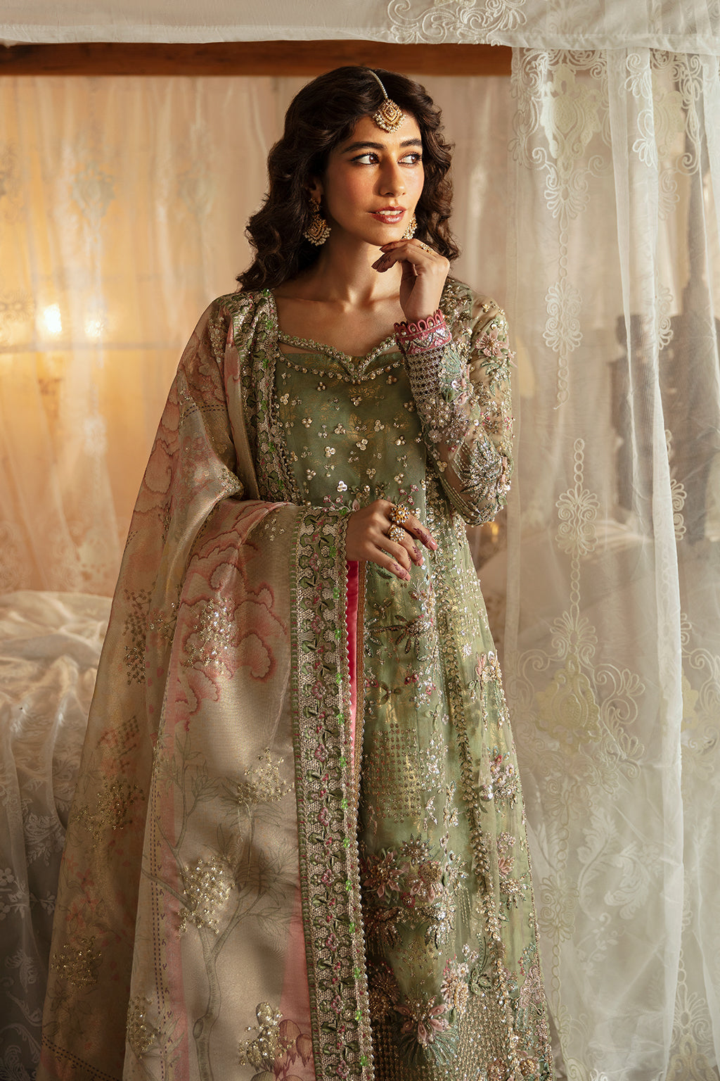 Afrozeh | Hayat Wedding Formals 24 | Shreya M Mint Green Organza