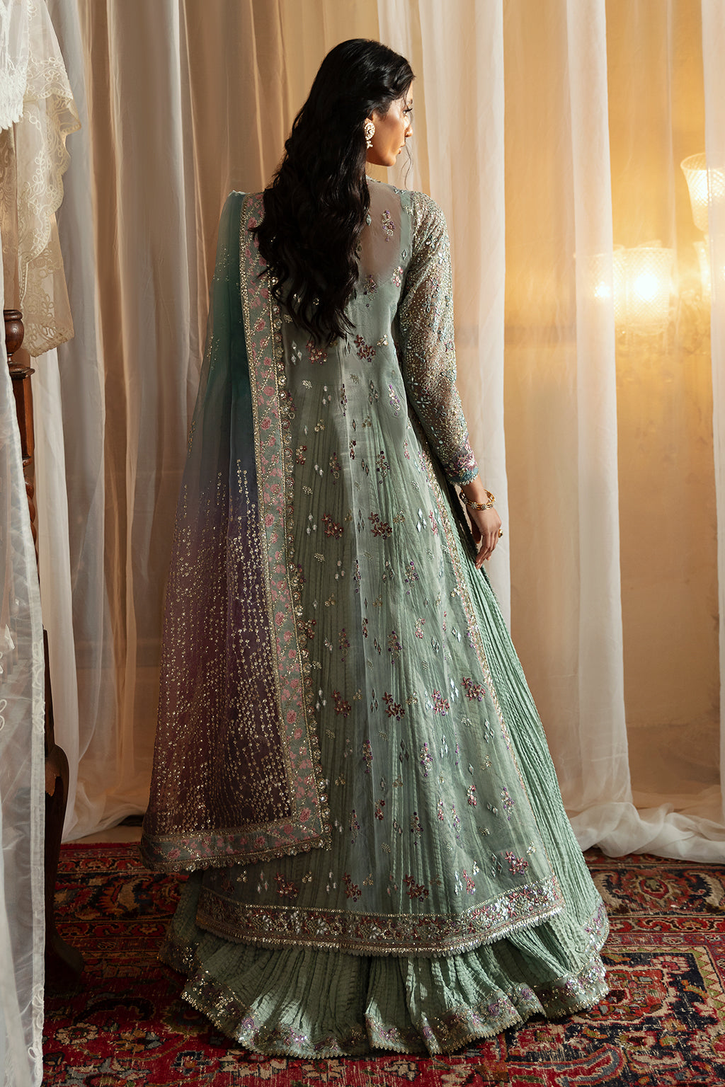 Afrozeh | Hayat Wedding Formals 24 | Tara XS Crystal Grey Organza