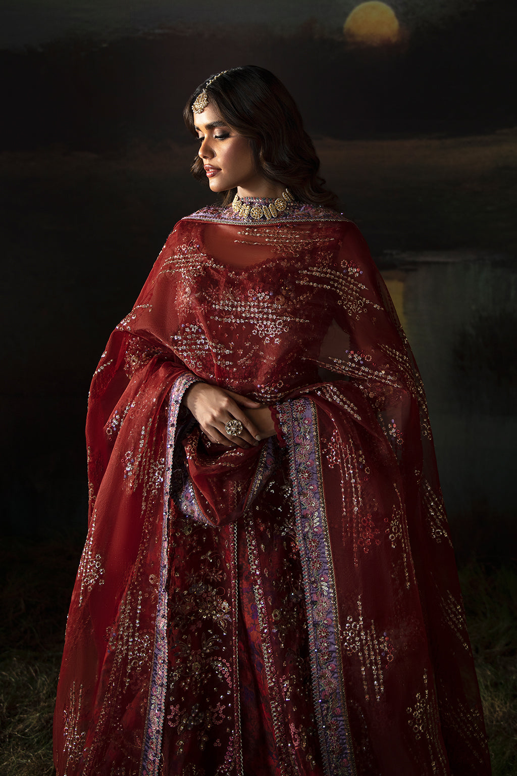 Afrozeh | Hayat Wedding Formals 24 | Anaya Custom Size Maroon Organza