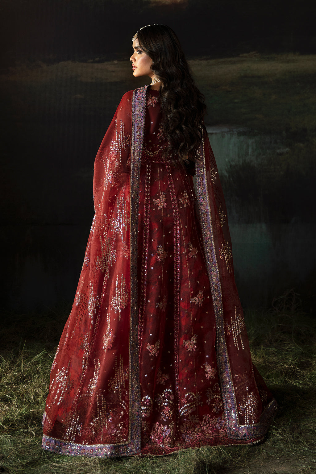 Afrozeh | Hayat Wedding Formals 24 | Anaya XS Maroon Organza