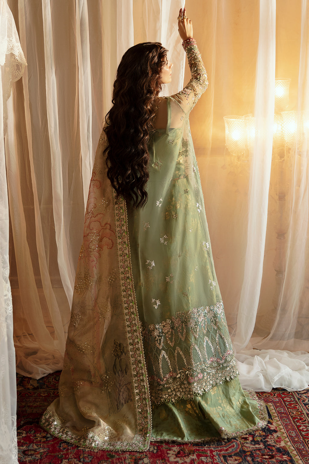 Afrozeh | Hayat Wedding Formals 24 | Shreya XS Mint Green Organza