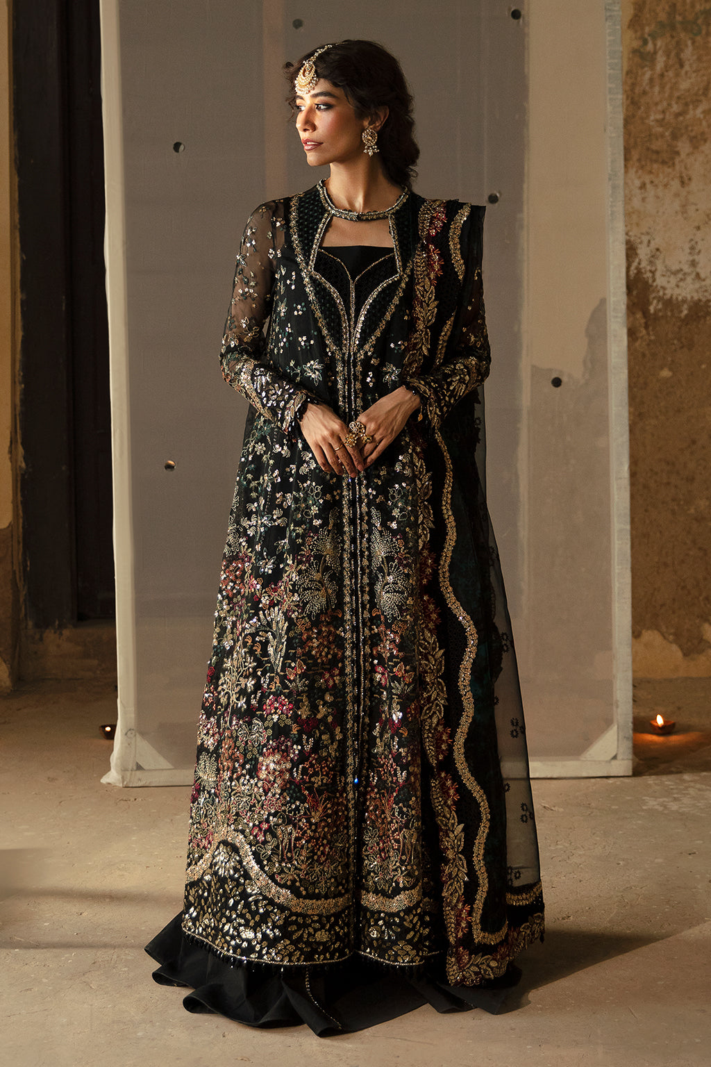Afrozeh | Hayat Wedding Formals 24 | Meera XS Black Organza