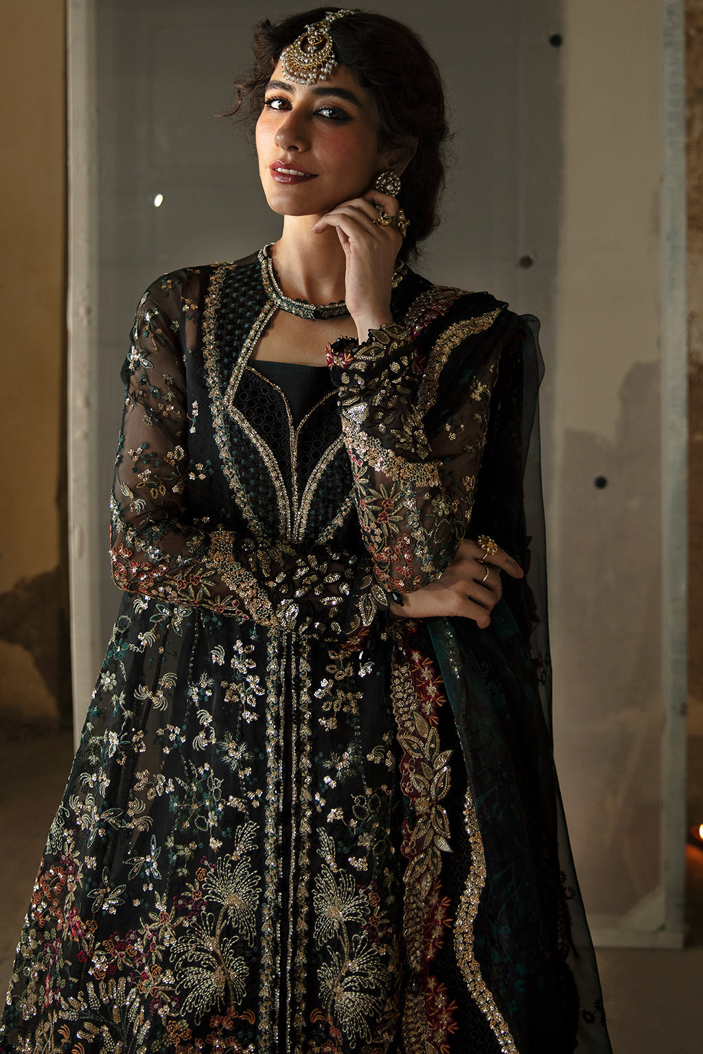 Afrozeh | Hayat Wedding Formals 24 | Meera M Black Organza