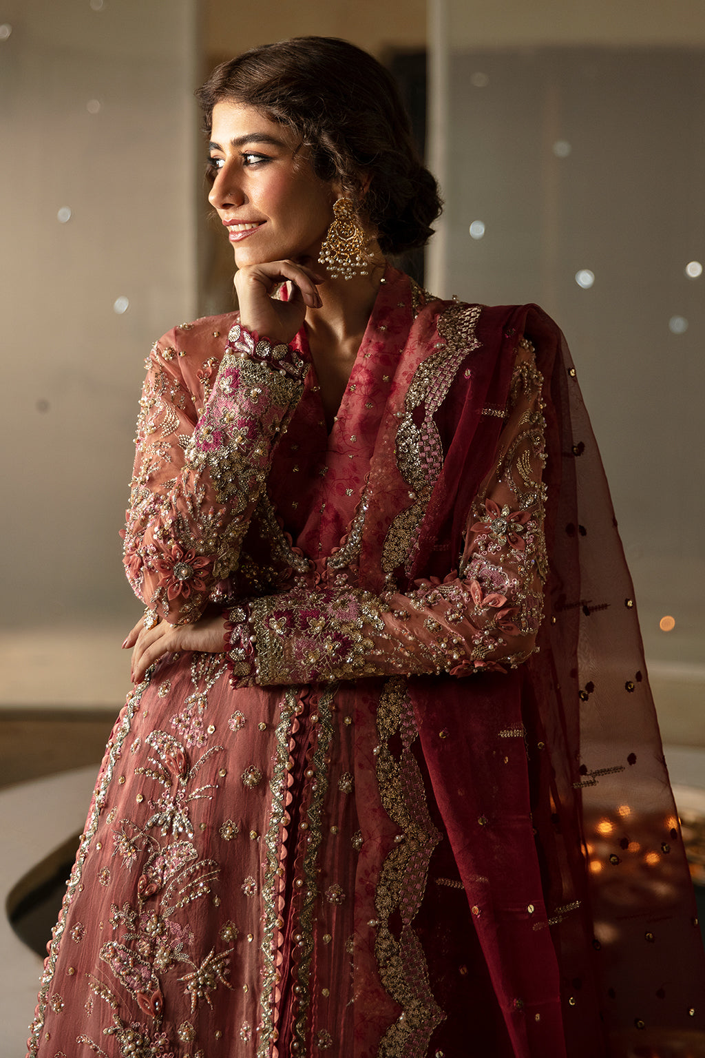 Afrozeh | Hayat Wedding Formals 24 | Mehreen M Maroon Organza