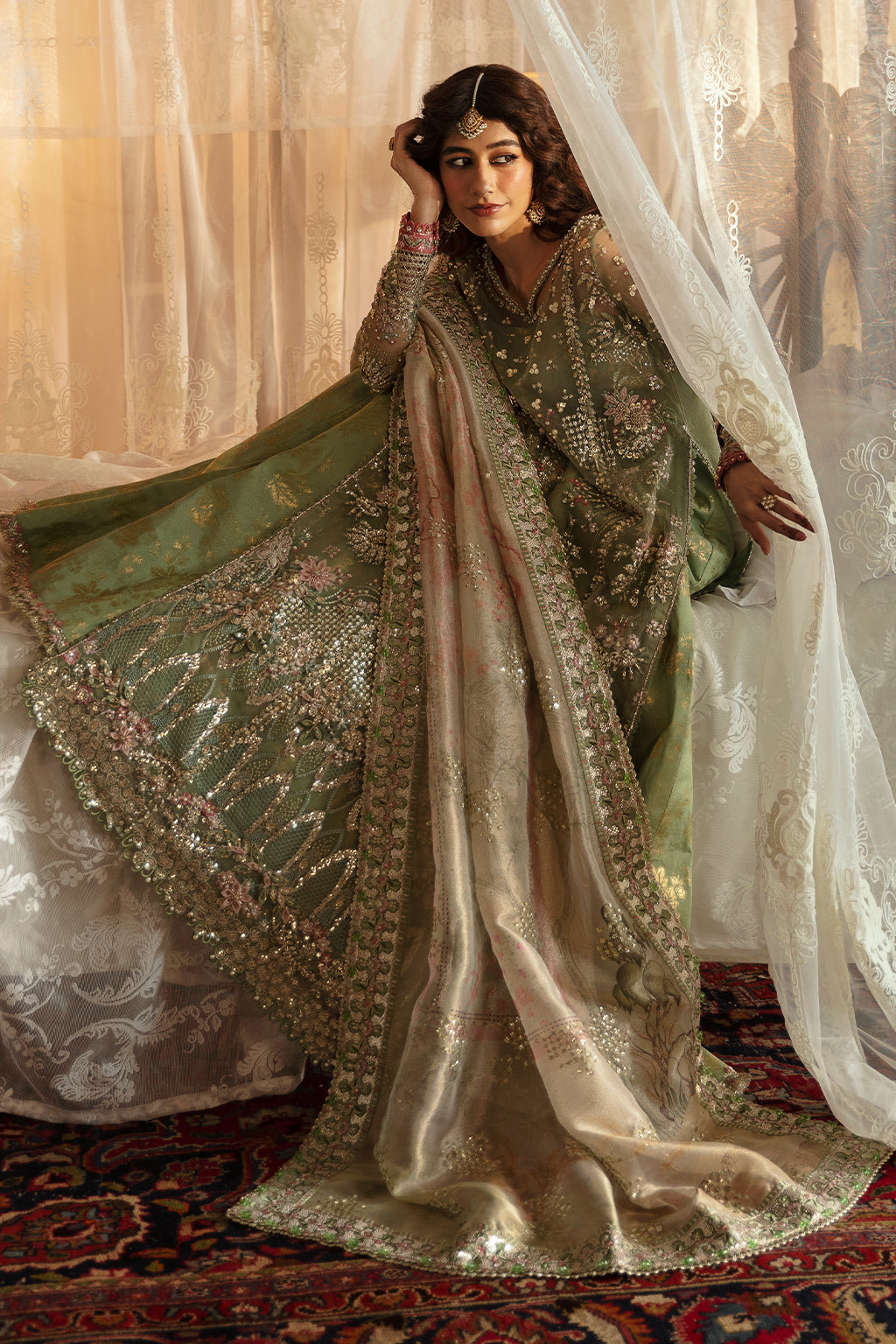 Afrozeh | Hayat Wedding Formals 24 | Shreya L Mint Green Organza