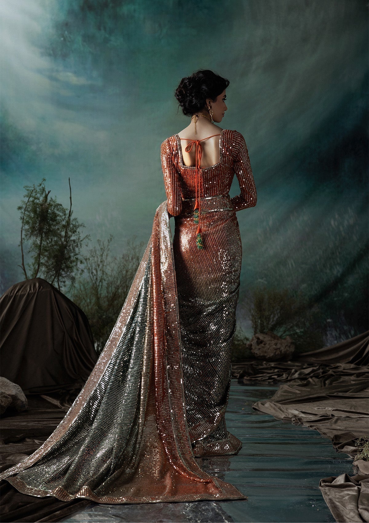 Aik Atelier | Sari Edit 2024 | SARI EDIT '24 VOL. 1 - LOOK 02 - Pakistani Designer Dress - by Aik Atelier | Type: Ladies Clothes - 100% Original at Saira Sultan