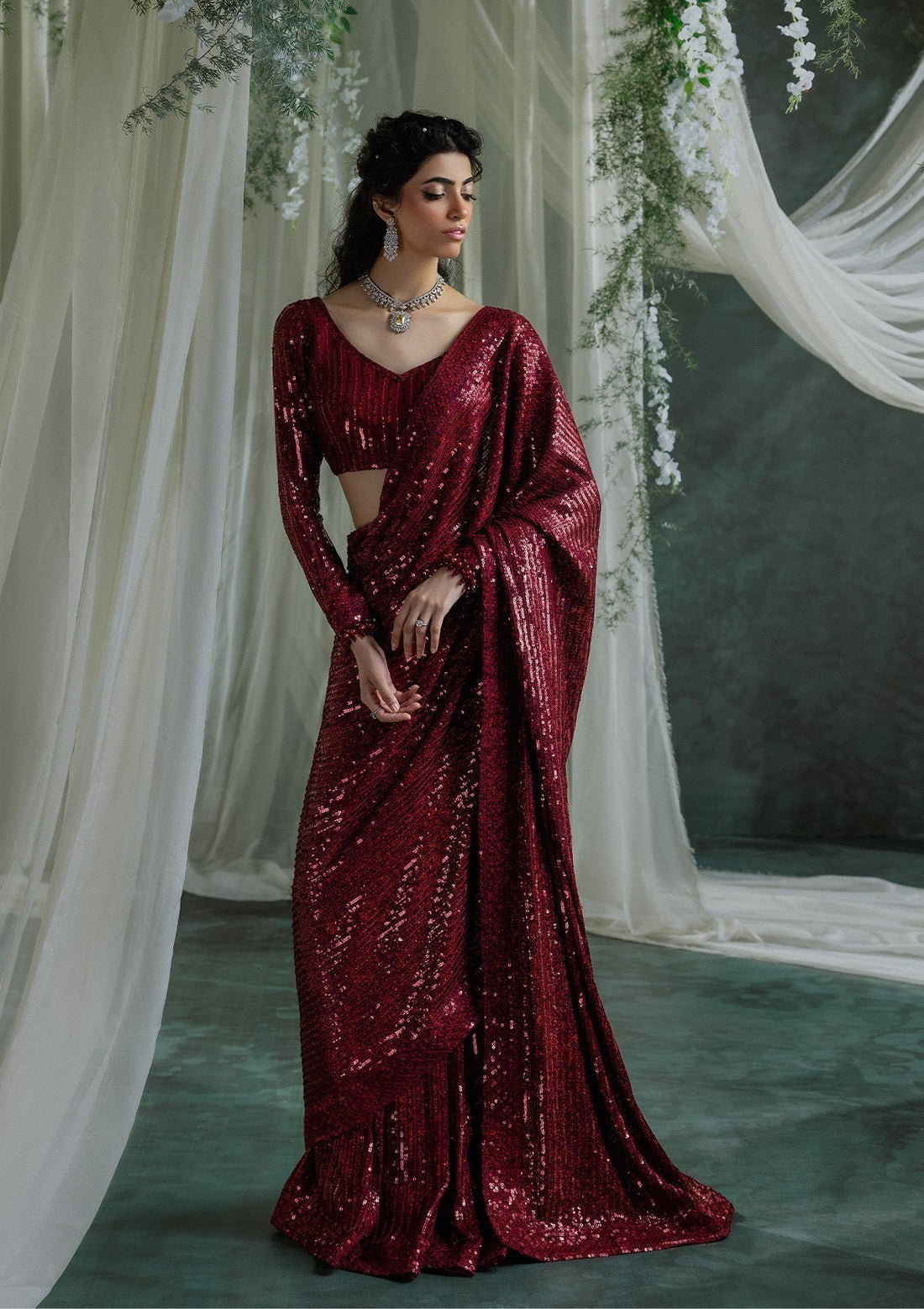 Aik Atelier | Sari Edit 2024 | SARI EDIT '24 VOL. 1 - LOOK 03 - Pakistani Designer Dress - by Aik Atelier | Type: Ladies Clothes - 100% Original at Saira Sultan