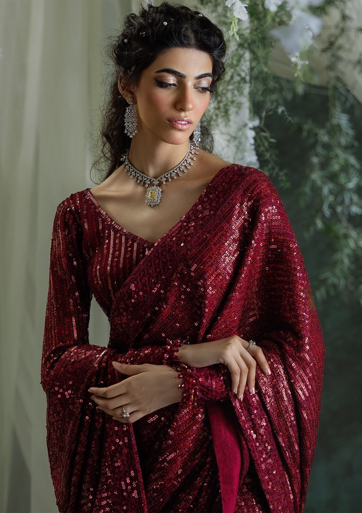 Aik Atelier | Sari Edit 2024 | SARI EDIT '24 VOL. 1 - LOOK 03 - Pakistani Designer Dress - by Aik Atelier | Type: Ladies Clothes - 100% Original at Saira Sultan