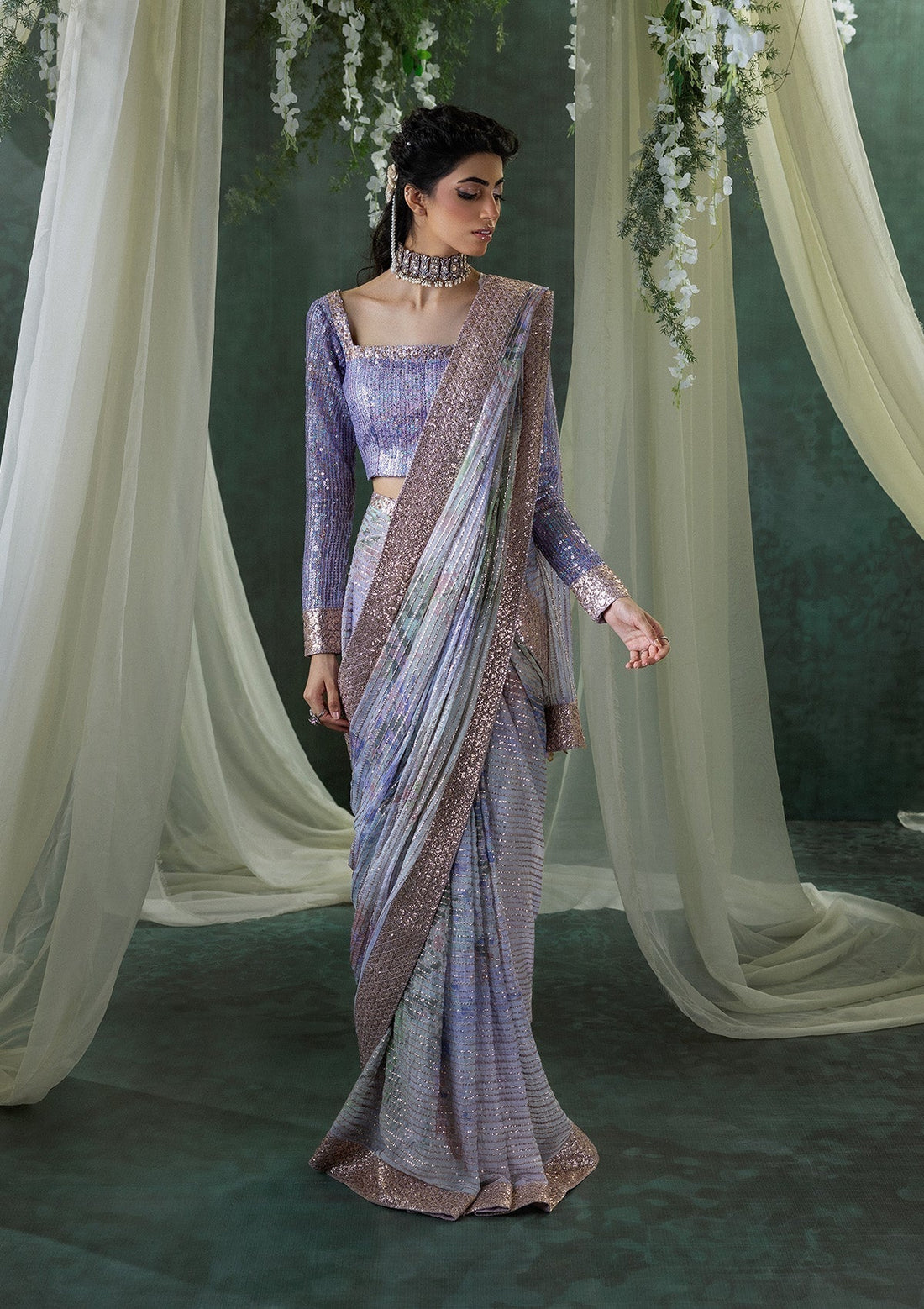 Aik Atelier | Sari Edit 2024 | SARI EDIT '24 VOL. 1 - LOOK 04 - Pakistani Designer Dress - by Aik Atelier | Type: Ladies Clothes - 100% Original at Saira Sultan