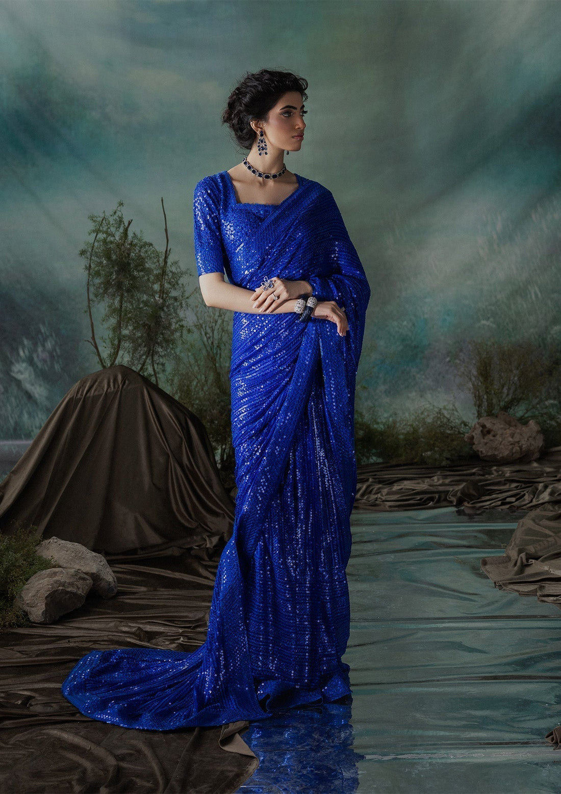 Aik Atelier | Sari Edit 2024 | SARI EDIT '24 VOL. 1 - LOOK 05 - Pakistani Designer Dress - by Aik Atelier | Type: Ladies Clothes - 100% Original at Saira Sultan