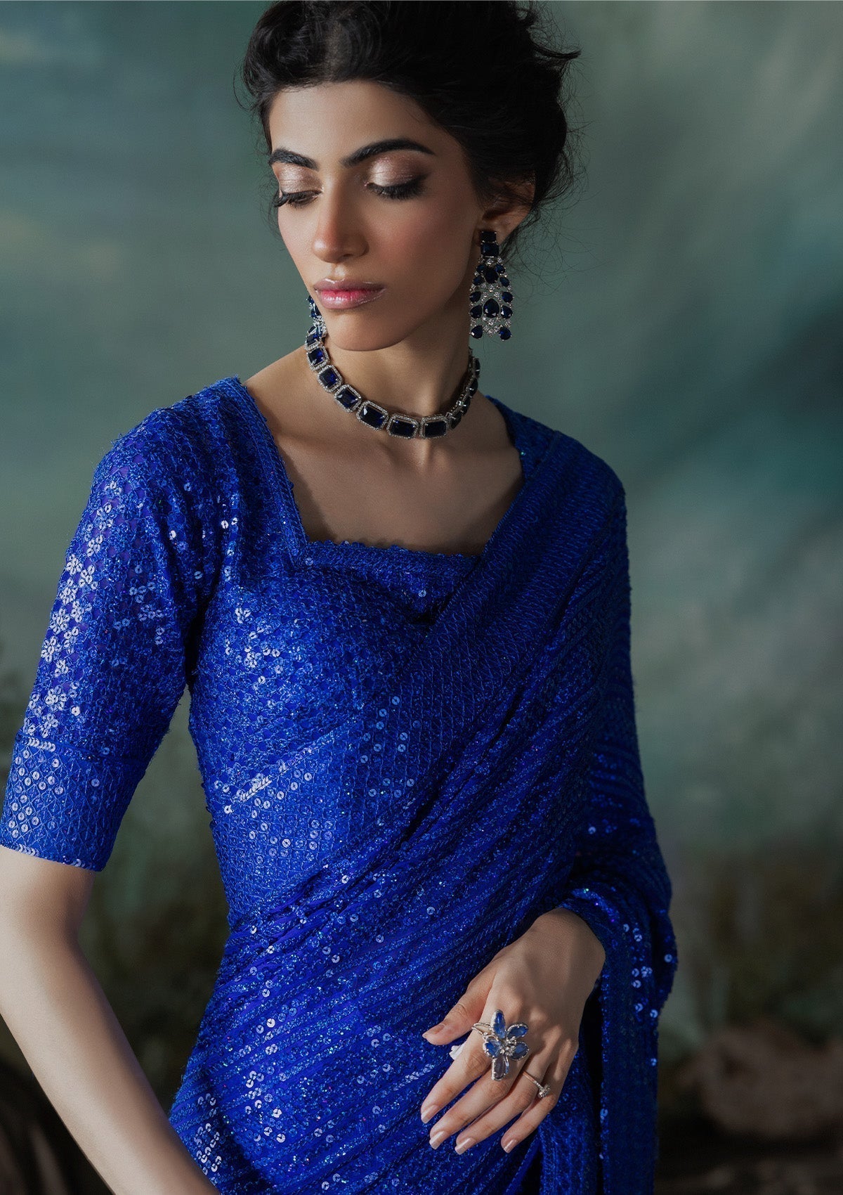 Aik Atelier | Sari Edit 2024 | SARI EDIT '24 VOL. 1 - LOOK 05 - Pakistani Designer Dress - by Aik Atelier | Type: Ladies Clothes - 100% Original at Saira Sultan