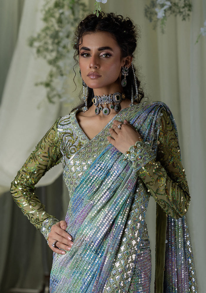 Aik Atelier | Sari Edit 2024 | SARI EDIT '24 VOL. 1 - LOOK 06 - Pakistani Designer Dress - by Aik Atelier | Type: Ladies Clothes - 100% Original at Saira Sultan