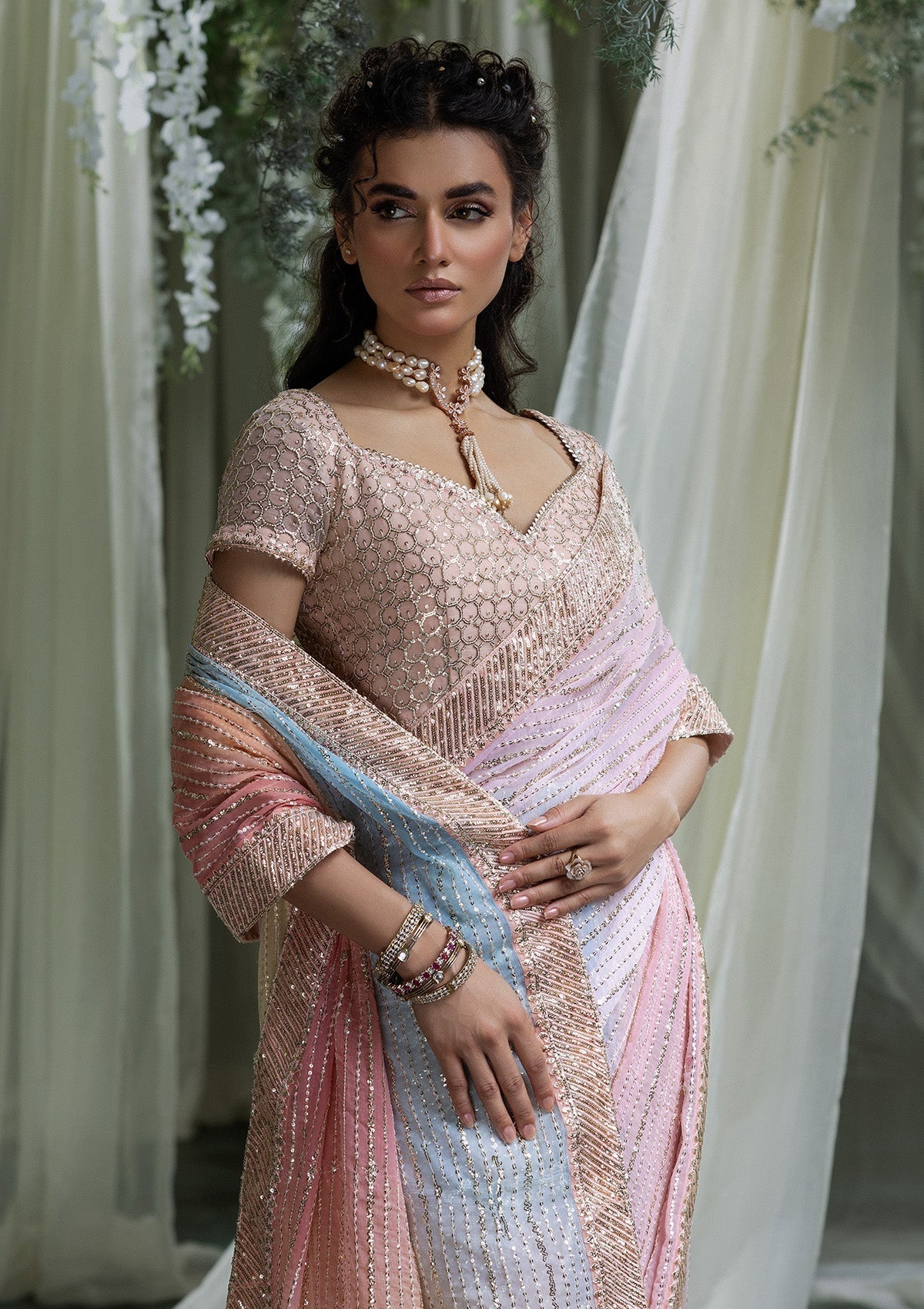 Aik Atelier | Sari Edit 2024 | SARI EDIT '24 VOL. 1 - LOOK 07 - Pakistani Designer Dress - by Aik Atelier | Type: Ladies Clothes - 100% Original at Saira Sultan