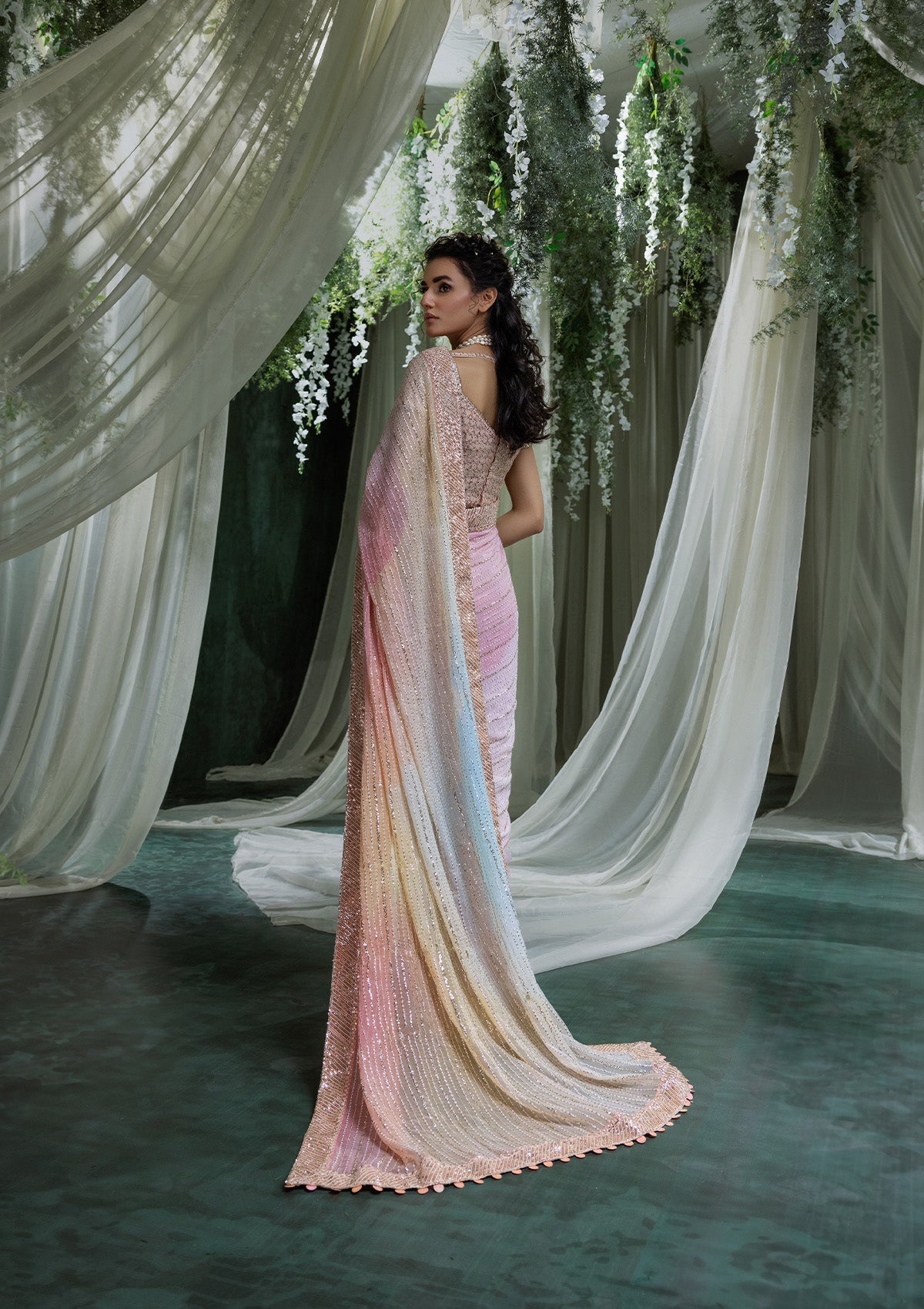 Aik Atelier | Sari Edit 2024 | SARI EDIT '24 VOL. 1 - LOOK 07 - Pakistani Designer Dress - by Aik Atelier | Type: Ladies Clothes - 100% Original at Saira Sultan