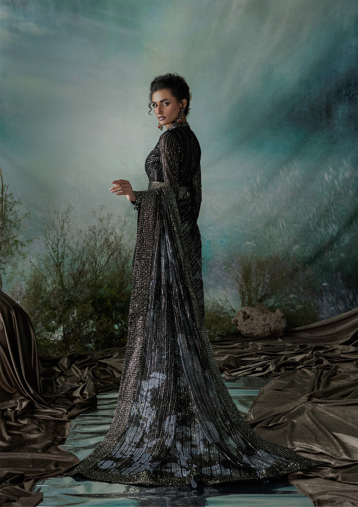 Aik Atelier | Sari Edit 2024 | SARI EDIT '24 VOL. 1 - LOOK 08 - Pakistani Designer Dress - by Aik Atelier | Type: Ladies Clothes - 100% Original at Saira Sultan