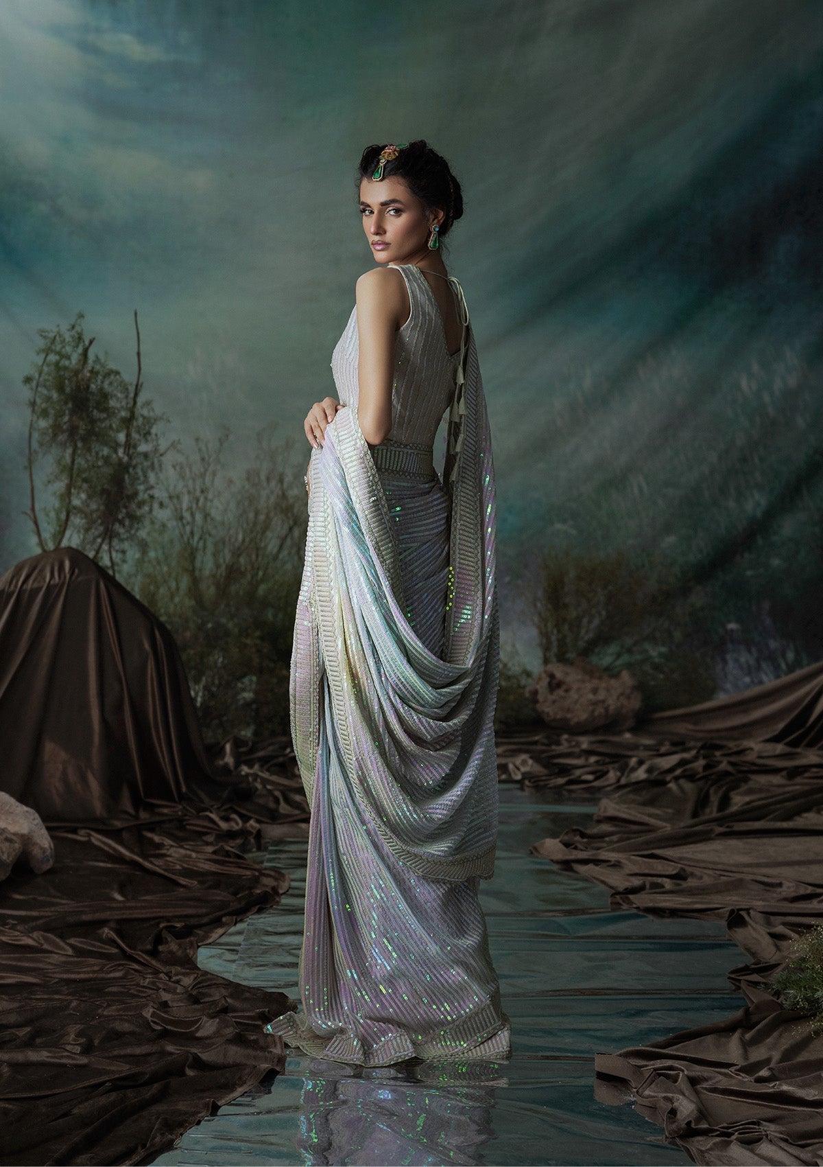Aik Atelier | Sari Edit 2024 | SARI EDIT '24 VOL. 1 - LOOK 01 - Pakistani Designer Dress - by Aik Atelier | Type: Ladies Clothes - 100% Original at Saira Sultan