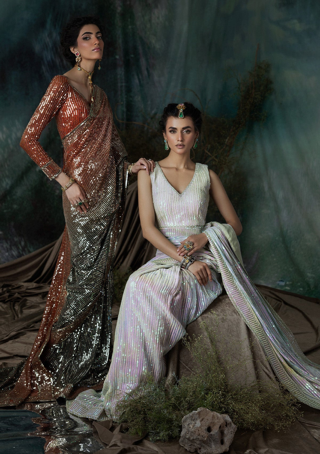 Aik Atelier | Sari Edit 2024 | SARI EDIT '24 VOL. 1 - LOOK 02 - Pakistani Designer Dress - by Aik Atelier | Type: Ladies Clothes - 100% Original at Saira Sultan