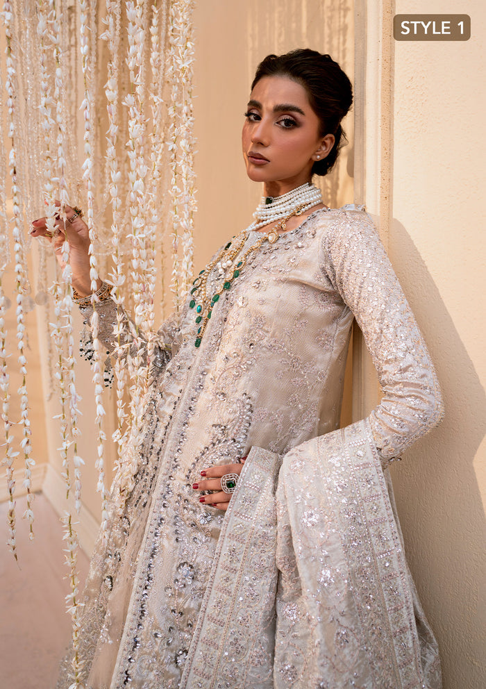 Aik Atelier | Wedding Festive 25 | LOOK 09 S Kundan Zari SIDE SLIT OPEN SHIRT WITH CRUSHED FROCK