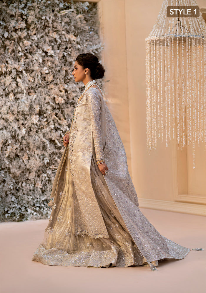 Aik Atelier | Wedding Festive 25 | LOOK 09 M Kundan Zari OPEN FRONT SHIRT WITH CRUSHED SKIRT