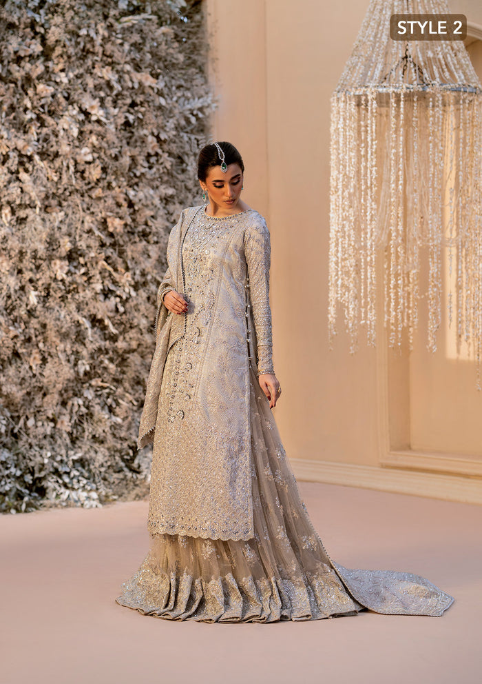 Aik Atelier | Wedding Festive 25 | LOOK 09 L Kundan Zari SIDE SLIT OPEN SHIRT WITH CRUSHED FROCK