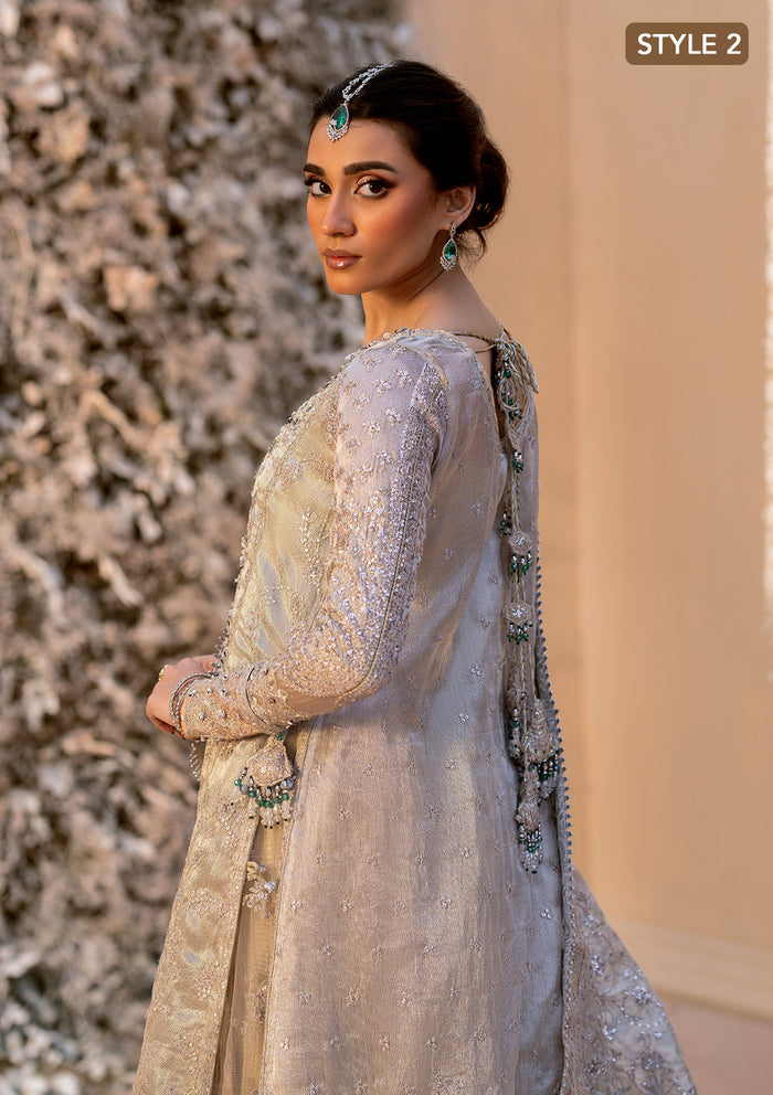 Aik Atelier | Wedding Festive 25 | LOOK 09 XL Kundan Zari OPEN FRONT SHIRT WITH CRUSHED SKIRT