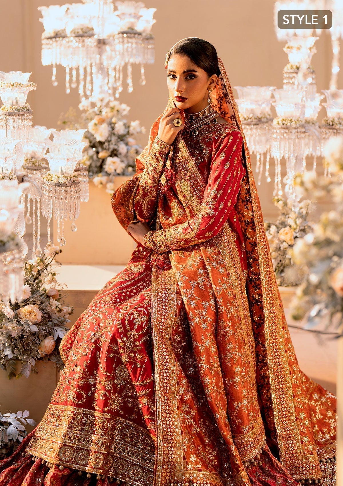 Aik Atelier | Wedding Festive 25 | LOOK 01 S Medium Silk LONG SHIRT WITH FARSHI GHARARA