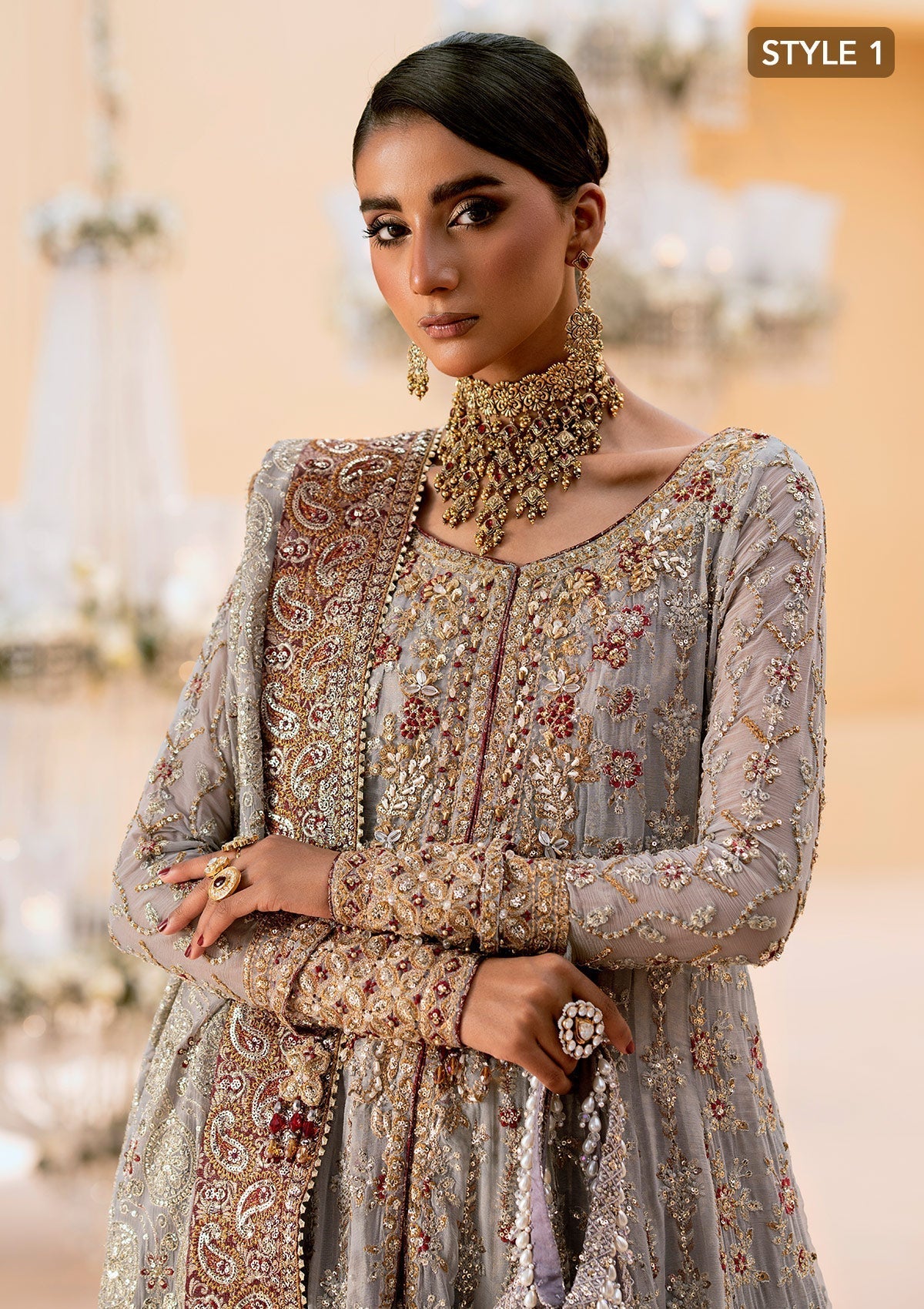 Aik Atelier | Wedding Festive 25 | LOOK 02 S Chiffon ANGRAKHA WITH CRUSHED SHARARA