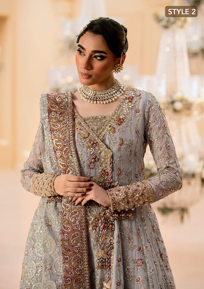 Aik Atelier | Wedding Festive 25 | LOOK 02 L Chiffon KALIDAR OPEN FRONT WITH CRUSHED FROCK