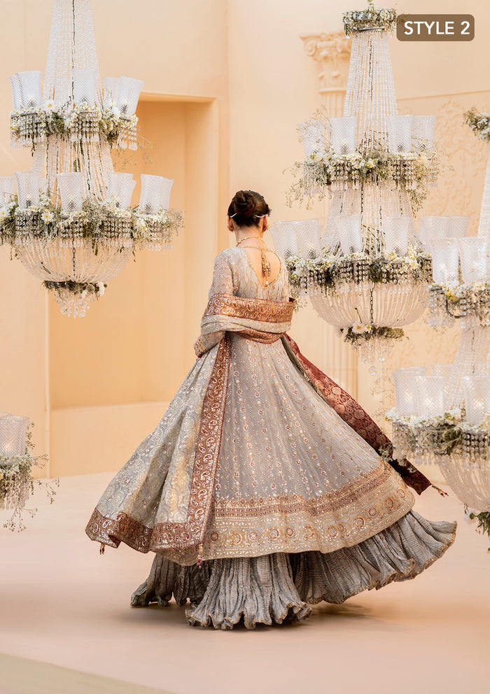 Aik Atelier | Wedding Festive 25 | LOOK 02 L Chiffon ANGRAKHA WITH CRUSHED SHARARA